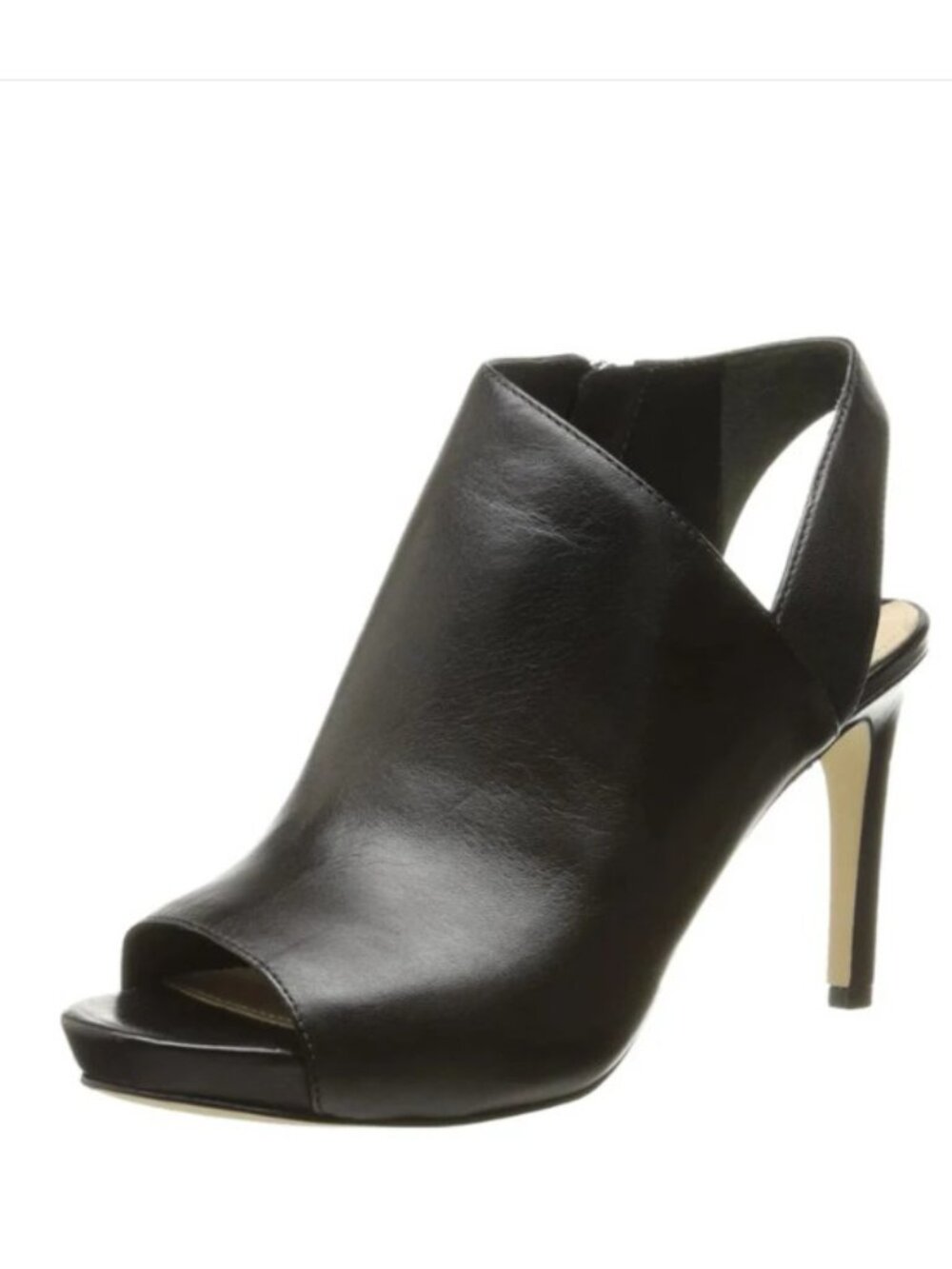 Via Spiga Nariah Platform Heels Black Leather Open Toe Pumps 8